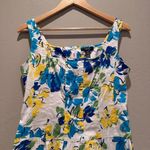 CHAPS White Blue Yellow Floral Sleeveless Dress Sz 12 Photo 3