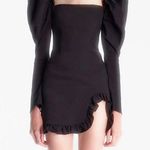 NWT Black NAIA Rhia Cotton Puffy Sleeve Mini Dress Size L Size L Photo 0