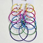Forever 21  Rainbow Multi-Color Multi-Size Hoop Fashion Jewelry NWT Photo 0