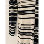 St. John  Collection Graphic Stripe 100% Wool Long Sleeve Maxi Dress Black Beige S Photo 13