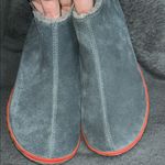 L.L. Bean women’s Blue Suede Boots with Orange Trim Gray Size 6 Photo 5