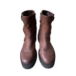 Vince Camuto  Womens VCMESSTIA Leather Lug Sole Ankle Boots In Brown Photo 6