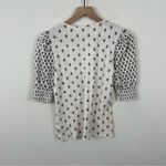 Lucky Brand White Puff Sleeve Boho Floral Print Shirt S Photo 1