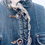 Berek 2 Rhinestone & Cameo Button Jean Jacket By Takako Sakon Size XL Blue Photo 12