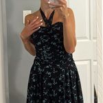 Taboo  Y2K Halter Floral Shimmer Mini Dress Photo 0