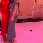 Selfie Leslie Kailey off the shoulder maxi dress in spangle silver Photo 1