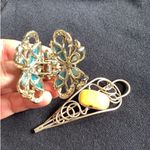 Beautiful genuine amber hair pin 💖 Gold Photo 6