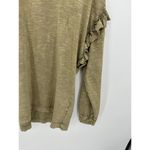 Pilcro Anthropologie Top Women Medium Moss Green Ruffled Open Back Tunic Tee Photo 3