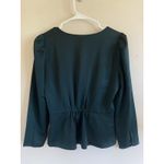 J. Crew Emerald Green Vneck Button Front Blouse Shirt Top Holiday Party Office 2 Photo 4