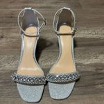 Badgley Mischka JEWEL  Peggy Wedge Silver Glitter 10 NWOB Photo 2