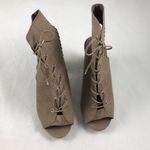 Wild Diva 8.5  Lounge Suede Tie up Square Peep toe Photo 1