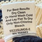 Evereve Clarissa Sweater Tank Crochet Ribbed Knit Striped M Cream & Navy Blue Photo 6