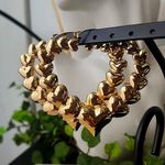 18k Gold Filled XL Hearts Heart Hoop Earrings Photo 1