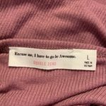 Double Zero Anthropologie  Mauve Ribbed Mini Dress Blouse Size Large NWT #6932 Photo 5