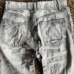 ZARA  Charcoal Denim distressed grey straight leg ripped denim jeans Photo 2