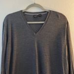Hugo Boss Boss Top Silk & Cashmere Grey Long Sleeves V Neck Top Sz L EUC Photo 1