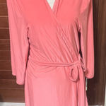 Ambrielle Women's Coral Peach Short Robe Photo 0
