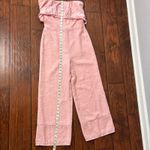 Lovers + Friends Nellie Pink Strapless Jumpsuit Ruffle M Photo 5
