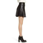 Spanx Black Faux Leather Skater Mini Skirt Photo 2