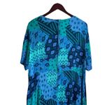 Avenue Women Maxi Dress Back Zip Gauzy High Waist Abstract Whimsy Aztec Colorful Photo 4