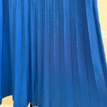 Blue Midi Dress Large Knit Pleated Women’s Casual Layered Work Office Chic NWT Photo 8