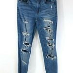 American Eagle  Womens Jeans Hi-Rise Jegging Distressed Super Stretch 00 Short Photo 0