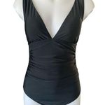 J.Crew women's small black v-neck tummy control one piece swimsuit swimwear Photo 0