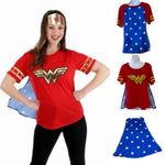 Wonder Woman tee shirt with detachable cape M Red Size M Photo 7