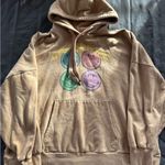 American Eagle Outfitters Tan Hoodie with Colorful Smiley Faces Photo 0