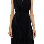 Dries Van Noten Solid Black Sleeveless Scoop Neck Tie Waist Dress Size 40 Photo 0