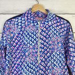 Lilly Pulitzer Skipper Pullover Top Womens Small Royal Blue Pink Crochet Trim Photo 1
