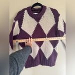 ZARA  Argyle Purple print Chinky Sweater size M Photo 3