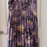 Vince  Floral Pleated Sleeveless Midi Dress Purple Size XL Photo 0