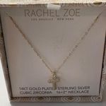 Rachel Zoe  14kt Gold Plated Sterling Silver Cubic Zirconia Cross Necklace Gift Photo 0