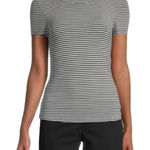 Theory  Women's Striped Fitted T-shirt In Black White petite small Photo 0