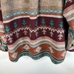 GRACE KARMA Women's 3X Southwestern Patterned Shacket Jacket Burgundy Teal boho Brown Photo 6