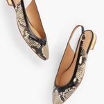 Talbots NIB EDISON BOW EMBOSSED SLINGBACK FLATS 100% Leather Photo 0