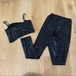 WAYF  x Emma Rose GNO Sequin Camisole Crop Top & Split Ankle Leggings in Black Photo 3