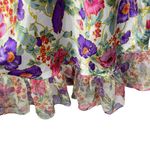 VINTAGE Satin Floral Ruffle Mini Slip Dress in White/Pink/Purple OS White Size undefined Photo 3