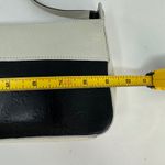 DKNY Vintage Color Block Logo Embossed Leather Baguette Bag Black White Photo 9