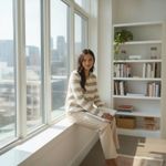 Hem & Thread  Striped Button Cardigan Women's S Cream Tan Long Sleeve Photo 4