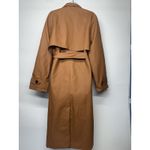 Haute Monde Women's Trench Coat Size Large Dark Brown Belted Faux Leather Photo 5