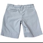 Hilary Radley Pull On Bermuda Shorts Striped Blue White Pockets Large Stretch Photo 1