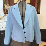 W By Worth  Cropped Boxy Light Blue Women’s Wool Blazer ~ Size Medium 💛🍄 Photo 0