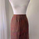 Liz Claiborne Vintage ‘00s Brown & Burgundy Textured Knee Length Skirt Photo 0