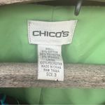 Chico's Chico’s black floral tropical asymmetric moto zip blazer jacket size 3 Photo 5