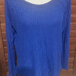 Chaser  T-shirt Royal Blue Waffle Knit Thermal Sz L curved hem stretch casual Photo 0