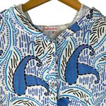 Fresh Produce Blue & White Abstract Print Cotton Hoodie Jacket Size XL Photo 2