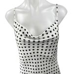 ZARA  White Silk Satin Polka Dot Sleeveless Cowl Neck Cami Midi Slip Tank Dress M Photo 2