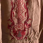 Velzera 🆕 Plus Size Khaki Embroidered Peasant Dress 1X🆕 Photo 4